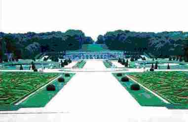 An image of a terrace at the Vaux-le-Vicomte chateau