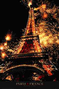 Eiffel Tower Fireworks Poster