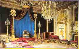 Photo of the Throne Room of the chateau de Fontainebleau, used by both Francois and Napoleon I