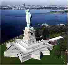 The Statue of Liberty - how many meters tall is the statue of liberty